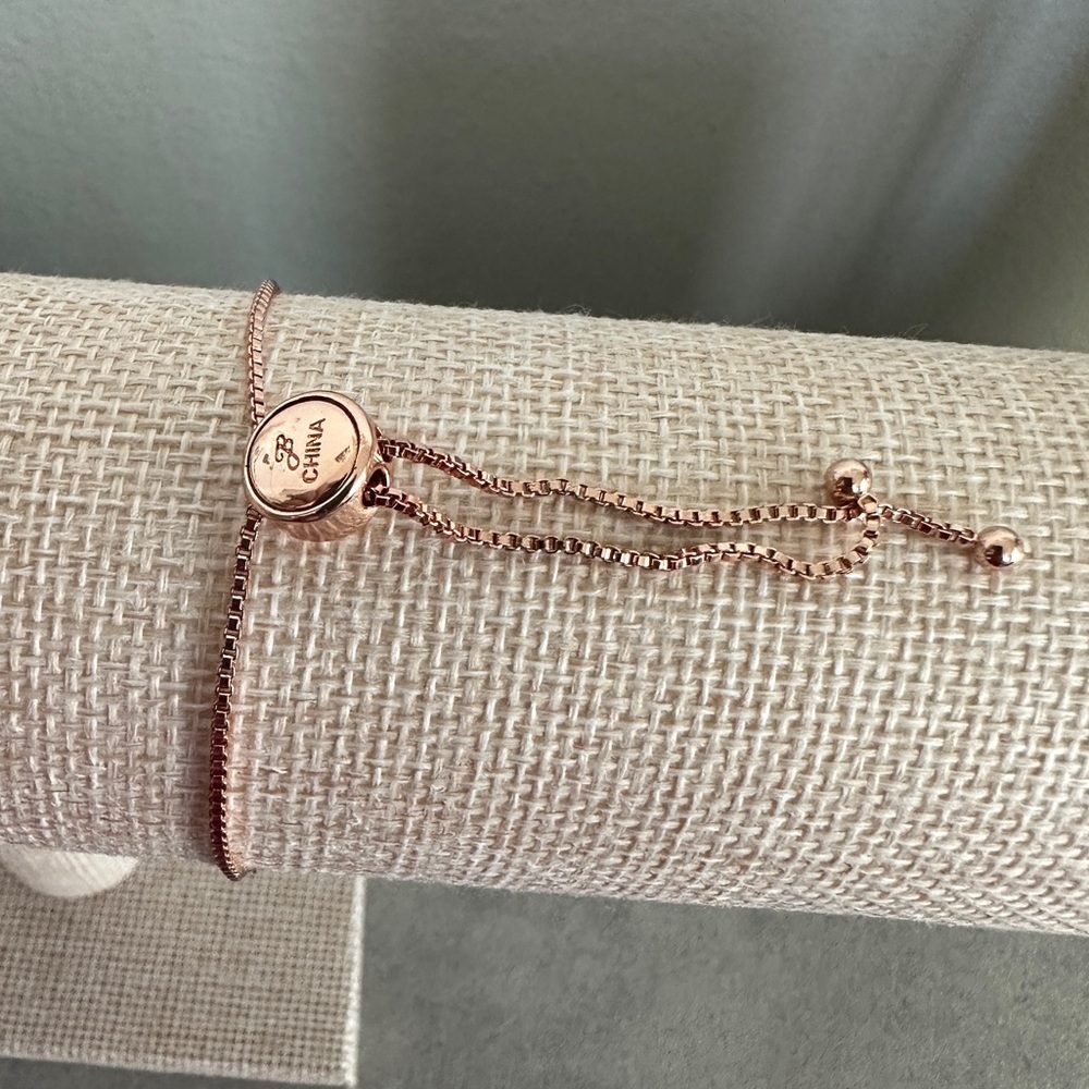 Rose Gold colored CZ cross bracelet by Joan Boyce - Picture 8 of 8